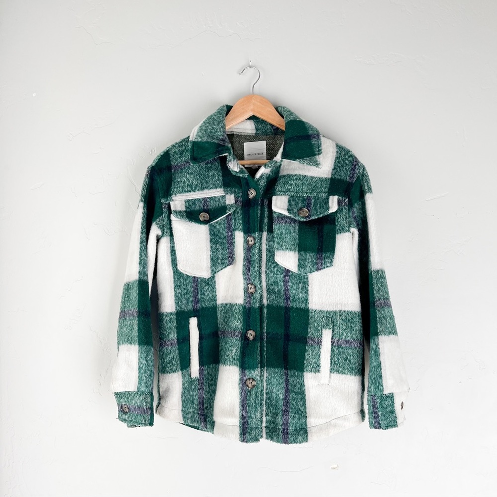 Avec Les Filles | Shacket in Green/White Plaid